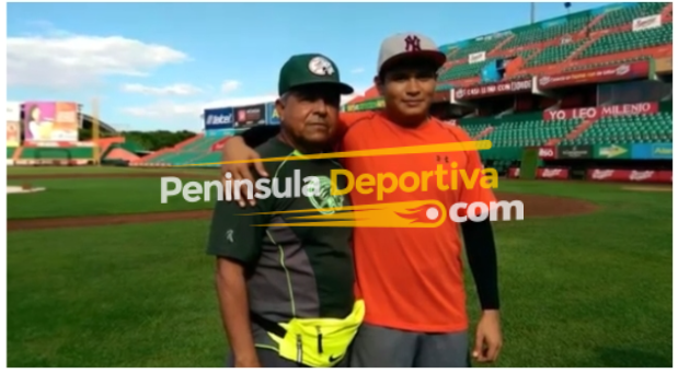 Raúl Ortega Rojas con Manuel Bolón Rodríguez en el parque Kukulcán con marca de agua