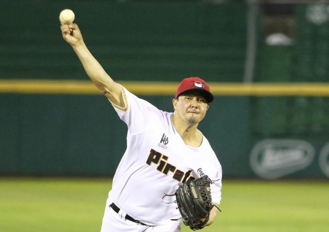 Piratas de Campeche vs. Leones de Yucatán 6o juego para ambos, 3o de la serie, serie para los Piratas, 7×4, jugando como locales en Mérida, 5 del 280422, Manuel Flores, abridor y sin decisión