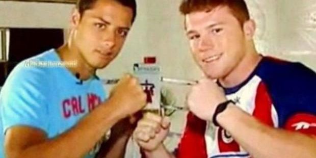 Saúl Canelo Álvarez con Javier Chicharito Hernández