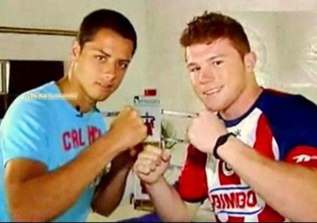 Saúl Canelo Álvarez con Javier Chicharito Hernández