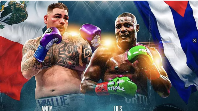 Andy Ruiz fotocomposición vs. Luis Ortiz