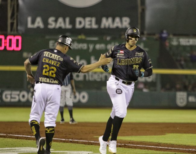 Leones de Yucatán vs. Saraperos de Saltillo, juego 43, 1o de la serie, 14×1 6 del 100622 en Mérida, Cristhian Adames, dos jonrones, uno grand slam