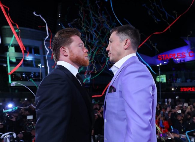 Saúl Canelo Álvarez, fotocomposición con Gennady Golovkin