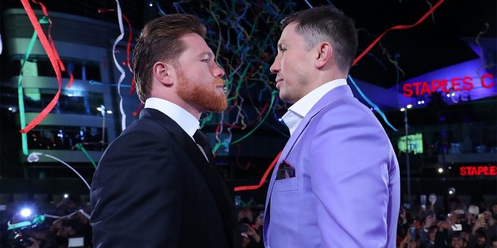 Saúl Canelo Álvarez, fotocomposición con Gennady Golovkin