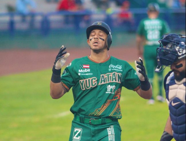 Leones de Yucatán vs. Rieleros de Aguascalientes, juego 63, 3o de la serie, serie para los Leones, 5×4, 2 del 070722 en Aguascalientes, Cristhian Adames, jonrón 13
