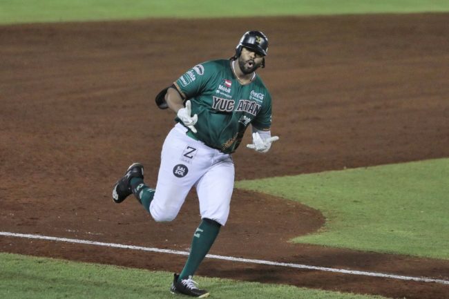 Leones de Yucatán vs. Tigres de Quintana Roo, 1er juego 2o play off, 9×1, del 200822 en Mérida, Art Charles, jonrón