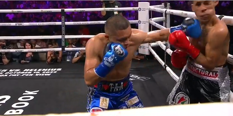 Isaac Pitbull Cruz vs. Eduardo Zurdito Sánchez gkot 2 del 040922 en Los Ángeles, presunta eliminatoria por el cetro mundial ligero del cmb