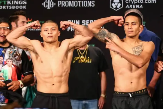 Isaac Pittbull Cruz pesaje vs. Eduardo Zurdito Ramírez, del 030922 en Los Angeles