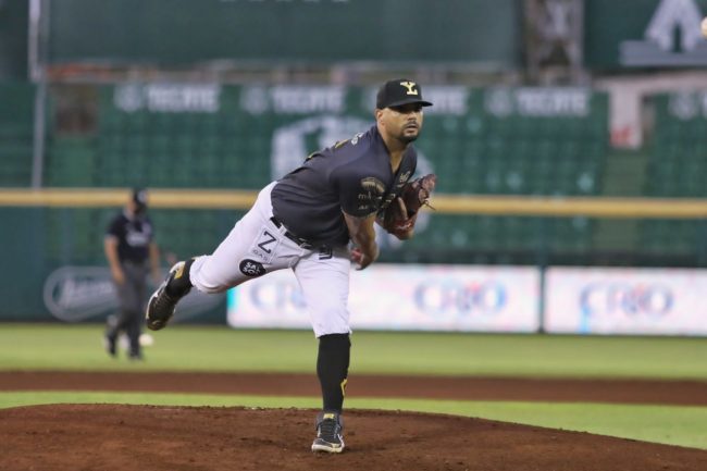 Leones de Yucatán vs. Águila de Veracruz, juego 86. 3o de la serie, 7×2, 10 del 040822 en Mérida, Elián Leyva, abridor y ganador, 5-6