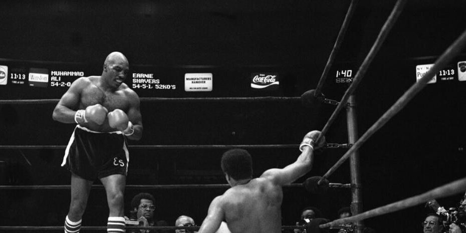 Mohamed Alí gdu a Earnie Shavers 1977 Madison Square Garden