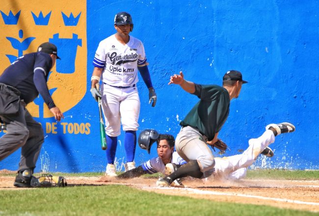 Generales de Durango vs. Leones de Umán liga invernal 3a fecha, 9×2, 1 del 151022 en Tizimín