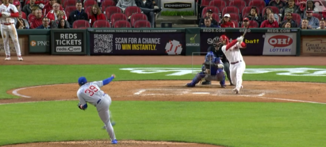 Manuel Bolón Rodríguez vs. Jonathan India, 8a entrada 1 del 031022 en Cincinnati, Rojos ganaron 3×1