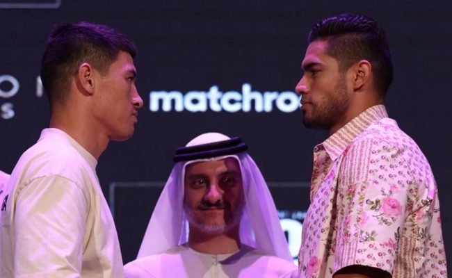 Gilberto Zurdo Ramírez face to face con Dmitry Bivol del 031122 en Abu Dhabi