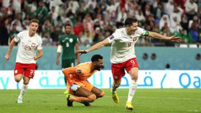Polonia vs. Arabia Saudita, 2-0 2o juego mundial de fútbol qatar 2022, del 260222 en Doha