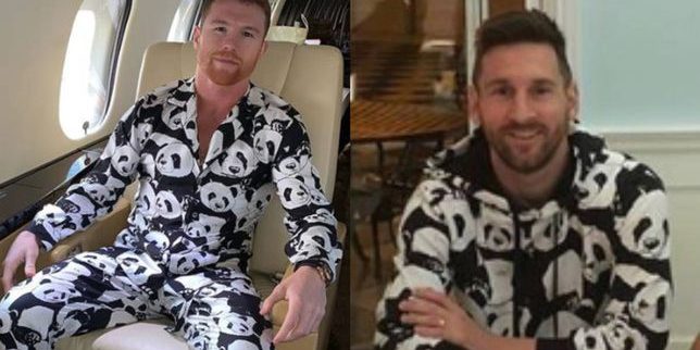 Saúl Canelo Álvarez fotocomposición con Lionel Messi