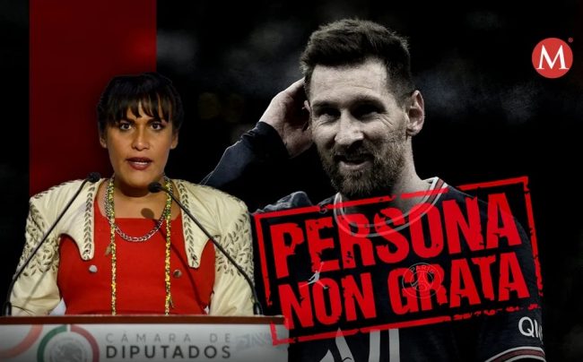 fotocomposición Lionel Messi con María Clemente
