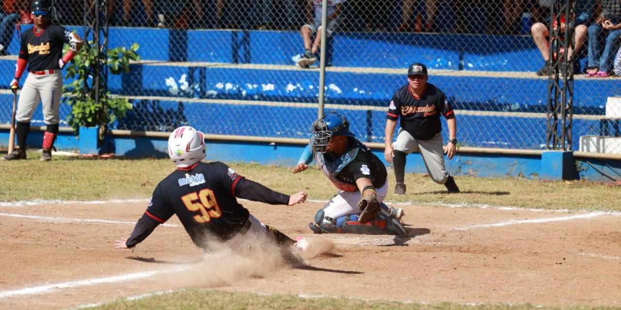 Bravos de Chicxulub vs. Azulejos de la Dolores Otero, 1er juego play off liga meridana, debut bravos en play off en su 1a temporada, 13×10, del 210123 en la Dolores
