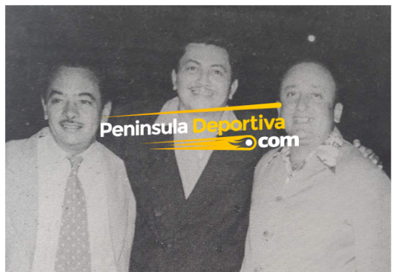 Jorge Blanco Martínez con Rolando Bello y Jorge Primo Abraham con marca de agua