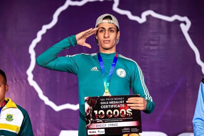 Imane Khelif, boxeador transgénero descalificado del mundial de boxeo amateur femenil por dar alto en testosterona, el 290323