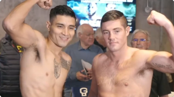 Mario Pantera Andrade pesaje vs. Joseph Ward de Irlanda, del 150323 en Laval, Canadá