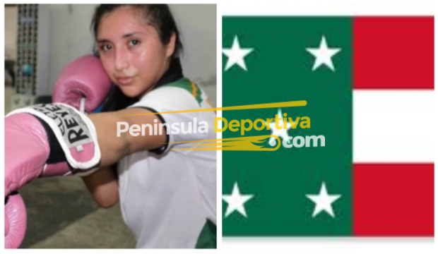 fotocomposición Jessica Tanquecita Basulto con bandera yucateca