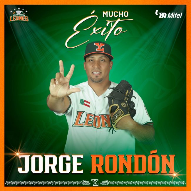 Jorge Rondón, baja de los Leones de Yucatán, del 210523