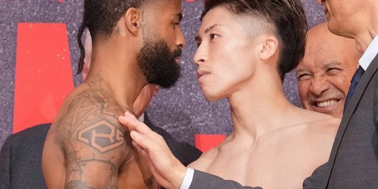 Stephen Fulton, pesaje vs. Naoya Inoue defiende el 1o el cetro mundial súpergallo CMB OMB, del 230723 en Yokohama