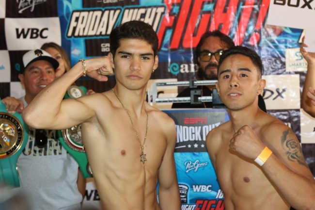 David General Cuéllar pesaje vs. Marlon Yaqui Ríos, 1 del 170823 en Cancún