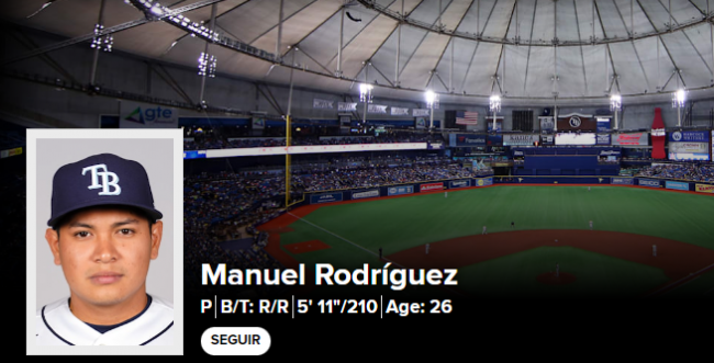 Manuel Bolón Rodríguez estreno con los Rays de Tampa del 010823