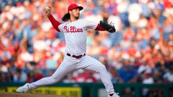 Michael Lorenzen, juego sin hit completo de nueve entradas vs. Washington, 7×0, del 090823 en Filadelfia, 4o del año en Ligas Mayores