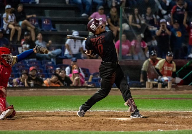 conasupo Algodoneros del Unión Laguna vs. Tecolotes de los dos Laredos, juego 2 serie por el título de la zona norte, serie empatada, 4×2, del 300823 en Nuevo Laredo, Nick Torres, jonrón del gane