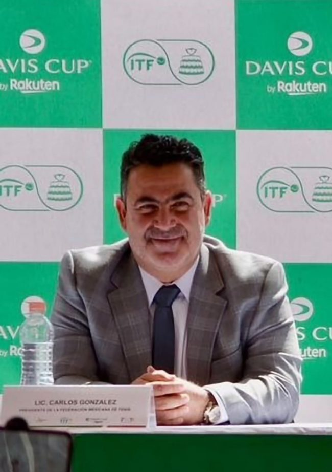 Carlos González López de Lara, en septiembre de 2023 en Mérida, par a copa davis méxico vs. china