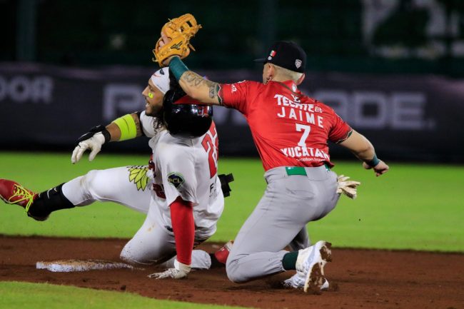 Fargo-Moodhead RedHawks vs. Leones de Yucatán, juego 2 para ambos de la Champions League, 2×1, del 290923 en Mérida, 2a derrota de los Leones, Marco Jaime