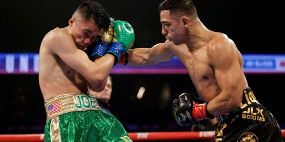 Luis Alberto Venado López vs. Joet González, gdu 12, retuvo campeonato mundial pluma de la fib por 2a vez, del 150923 en Corpus Christi, Texas