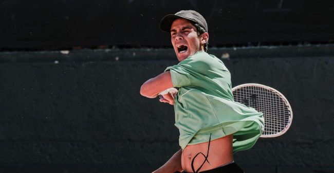 Rodrigo Pacheco vs. Fajing Sun, 1er punto Copa Davis México vs. China, 1 del 260923 en Mérida, 1er juego y 1er triunfo de un yucateco en Copa Davis