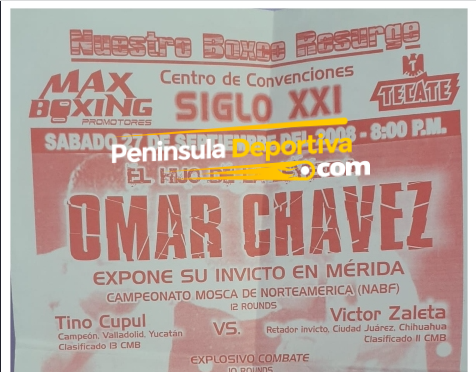 cartel max boxing, primero en su historia, del 270923 en Centro Internacional de Convenciones Yucatán Siglo XXI con marca de agua