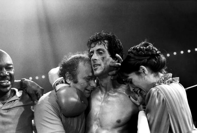 Burt Young, Paulie de Rocky, fallecido el 181023 con Syvester Stallone y Thalia Shire
