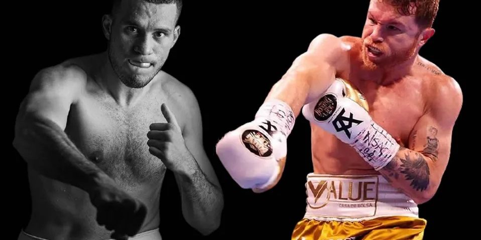 fotocomposición Saúl Canelo Álvarez con David Benavídez