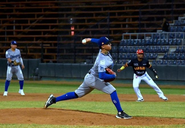 Saúl Vázquez, sin decisión 1o de la serie Yaquis de Ciudad Obregón vs. Mayos de Navojoa, 7×6, del 071123 en Navojoa