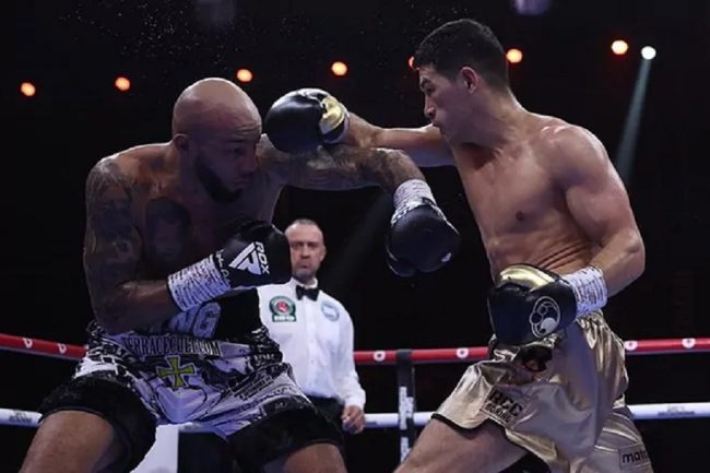 Dmitry Bivol vs. Lyndon Arthur gdu 12, retuvo el cetro mundial semicompleto de la AMB regular, del 231223 en Riyadh