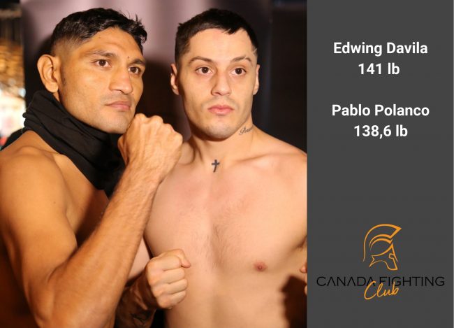 Pablo Polanco pesaje vs, Edwing Dávila, del 130823 en Canadá
