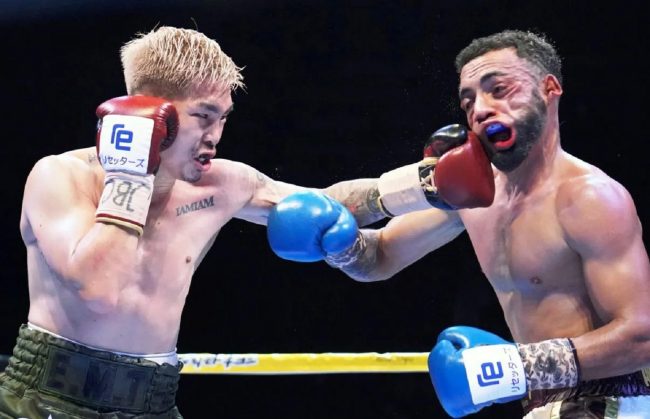 Kazuto Ioka vs. Jósber Pérez gko 7 retuvo cetro mundial súpermosca de la AMB, del 311223 en Tokio