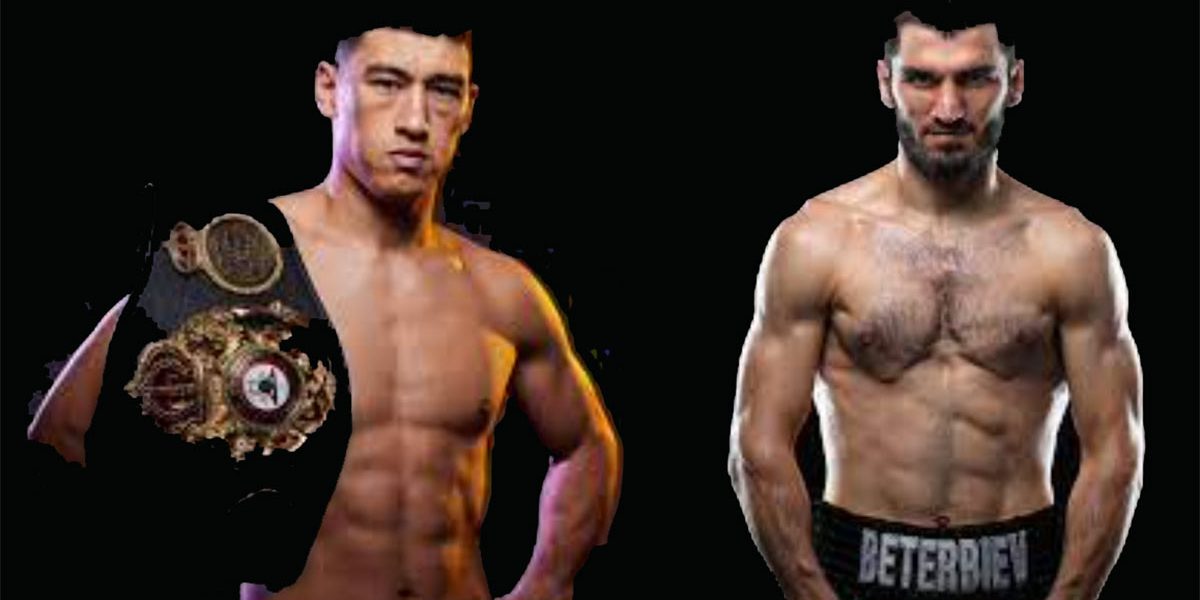 fotocomposición Arthur Beterbiev vs. Dmitry Bivol