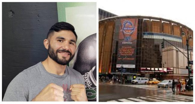 fotocomposición Elías Espadas con el Madison Square Garden