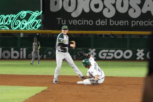 Pericos de Puebla vs. Leones de Yucatán, juego 22, 1o de la serie, 4×3, 10 del 080524 en Kanasín, Ciro Norzagaray out a Norberto Obeso