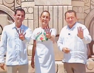 Rommel Pacheco, Claudia Sheinbaum, Joaquín Díaz Mena