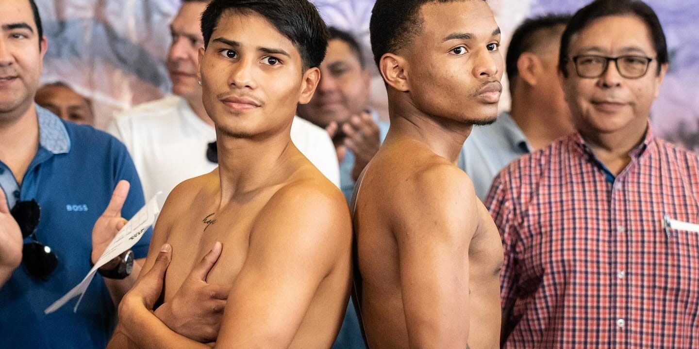 Yahir Alan Frank pesaje vs. Bairon Rodríguez colombiano, del 140624 en Ibis Galerías con Raúl Jiménez Ávila, Guillermo Brito jr. y Mario Abraham Xacur, pelea estelar