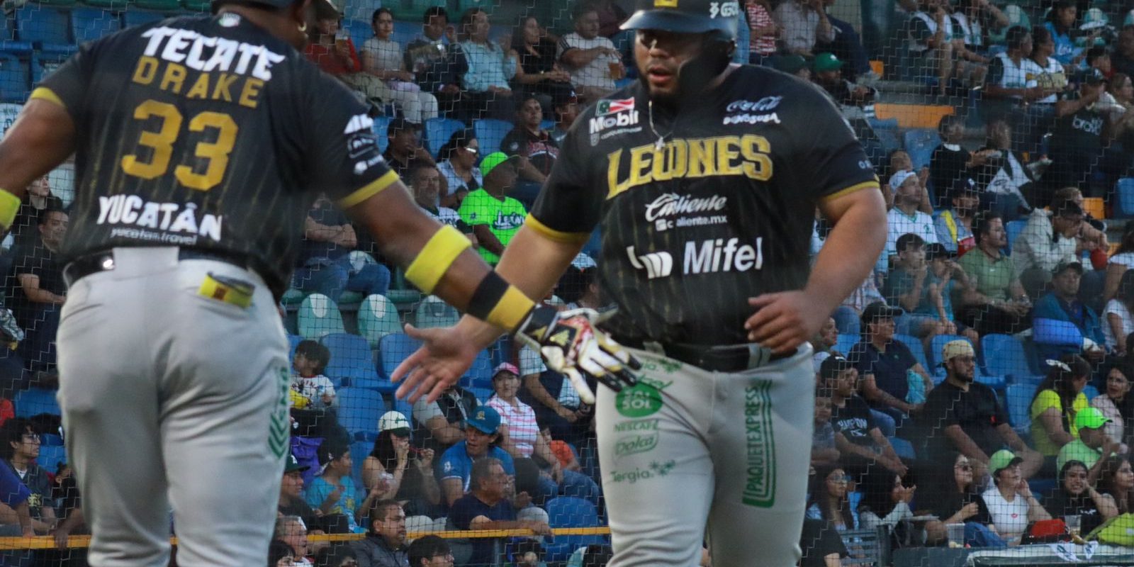 Leones de Yucatán vs. Bravos de León, juego 70, 3o de la serie, serie para los Leones, 6×4, 1 del 140724 en León.Luis Felipe Pepón Juárez y Yadir Drake