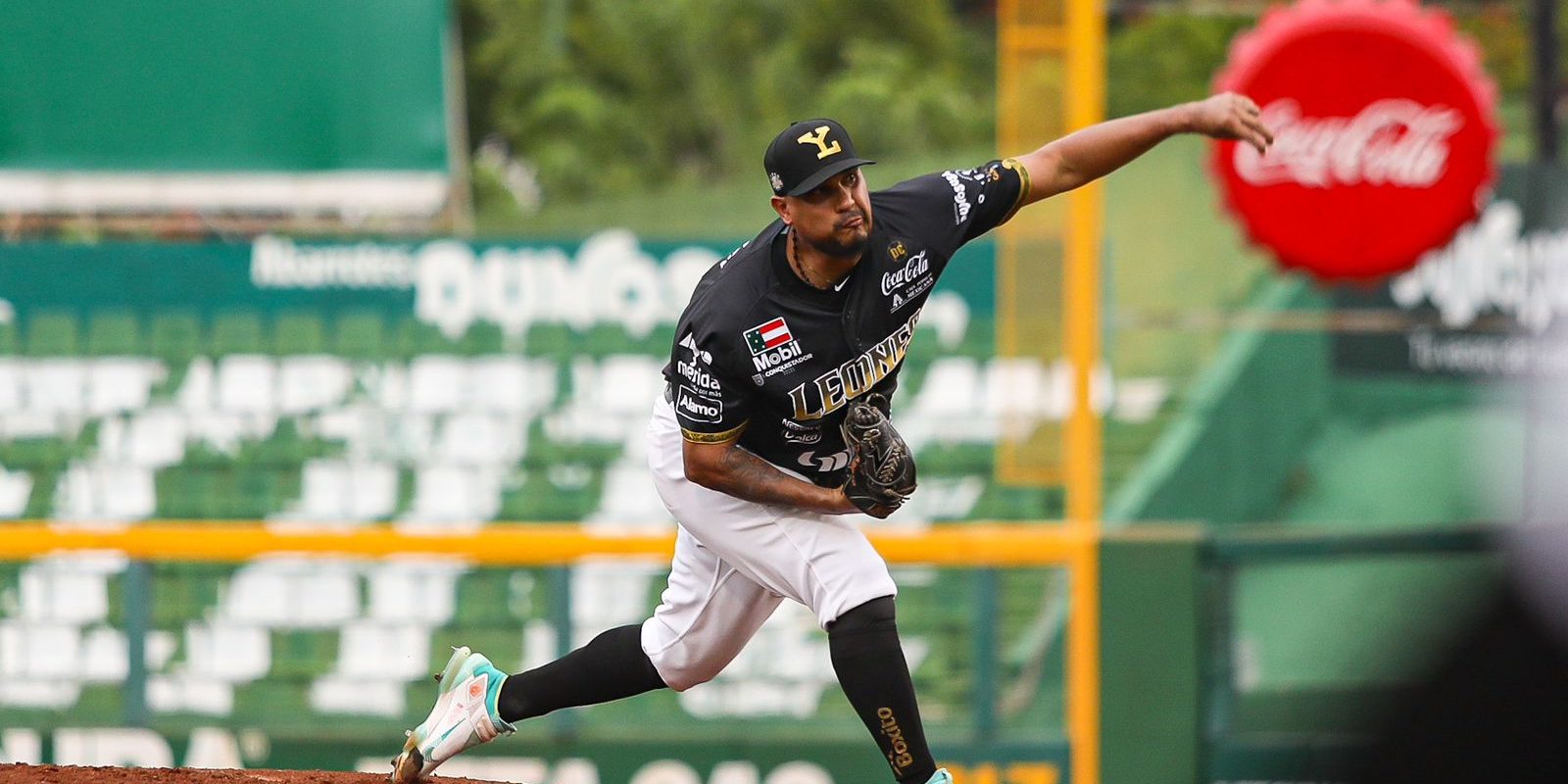 Leones de Yucatán vs. Olmecas de Tabasco, juego 5, primer play off, leones elimina a los Olmecas, 6×1, 4 del 130823 en Mérida, Félix Doubront, abridor y ganador 1-0 en play off