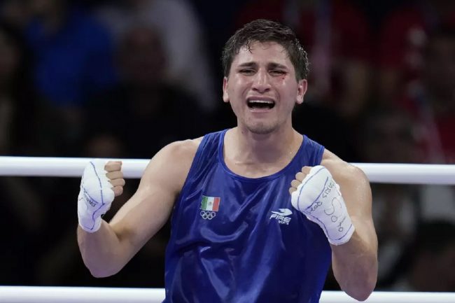 Marco Verde vencedor de Dev Nishant, en cuartos de final, Juegos Olímpicos de París 2024 en 71 kilogramos, gdd 4-1, del 030824 en París, aseguró medalla de bronce y va por el oro
